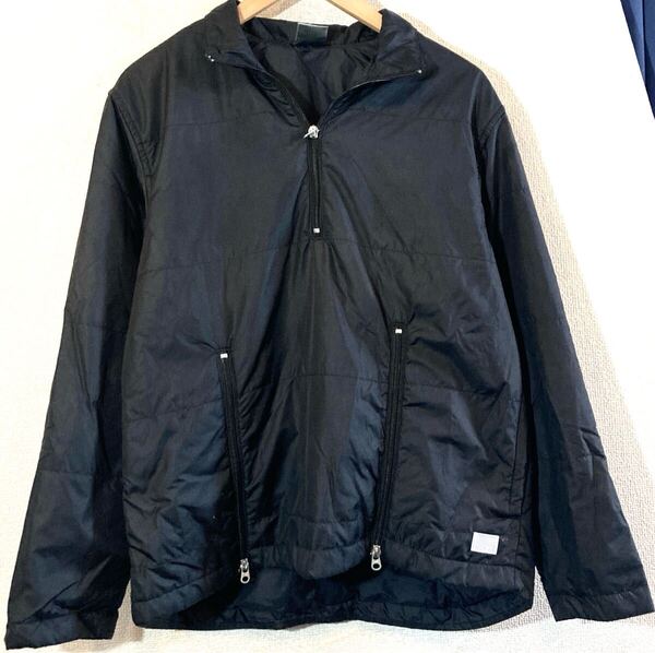 NIKE◯Y2K◯2000'sVINTAGE◯アノラックジャケット◯ナイロン◯プルオーバー◯ダブルジップ◯中綿◯ナイキ◯ビンテージ◯ブラック◯黒