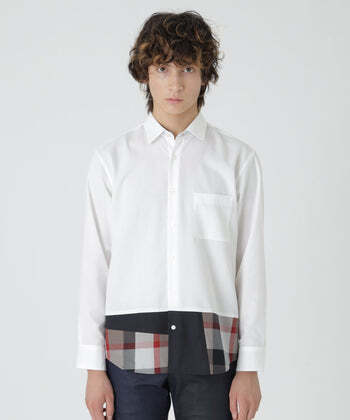 ☆新品未使用☆BLACK LABEL CRESTBRIDGE ホワイト&クレストブリッジチェック シャツ Lサイズ☆肩幅48㎝ 身幅56㎝ 袖丈61㎝ 着丈75㎝