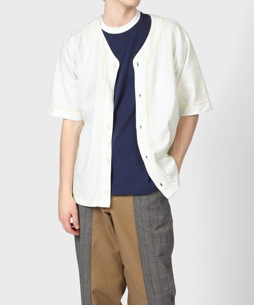 ☆新品未使用☆Paul Smith【RED EAR】オーバーサイズ ベースボールシャツ☆ホワイト☆Lサイズ☆肩幅51㎝ 身幅57㎝ 着丈68㎝☆定価28,600円