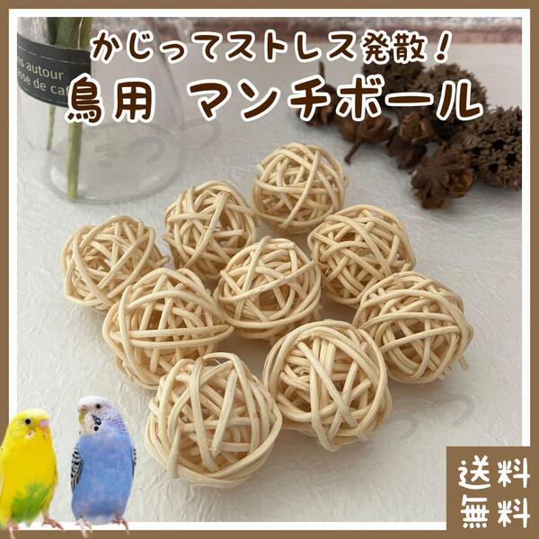 鳥 マンチボール おもちゃ 9個(■インコ・フィンチ類などのペットに■かじり木■バードトイ■ストレス発散■無着色■コミュニケーション)