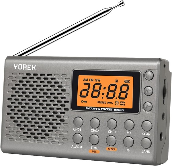 ポケット ラジオ 防災 小型 おしゃれ 高感度受信ポータブルラジオ AM/FM/SW ワイドFM 携帯 日本語取扱説明書付き(グレー色)GY