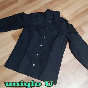 美品 ◆ uniqlo U ◆ スタンドカラー ジャンバー Sサイズ Black 黒 ナイロン フード付き ◆ ユニクロ U ◆ レディース アウター