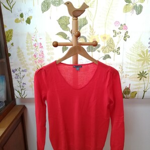 GAP ギャップ 赤オレンジ色ウールセーターレディースM