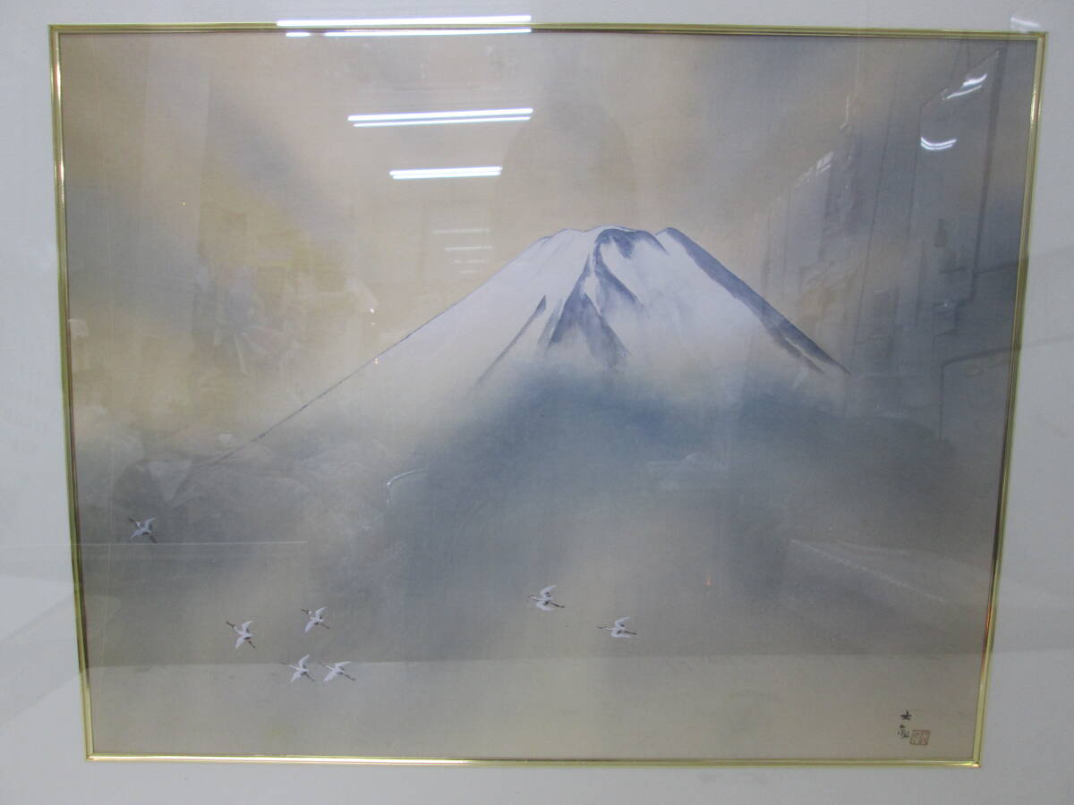 「山色新」　横山大観　勅題画特選 絹本着色 絵画　日本画 風景画 額装 山色新」 横山大観 勅題画特選 絹本着色 絵画 日本画 風景画 額装