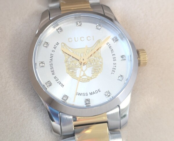 新品未使用 グッチ GUCCI Gタイムレス レディース 腕時計 猫 ゴールド YA1265016 女性用 27ミリ キャット 女性用