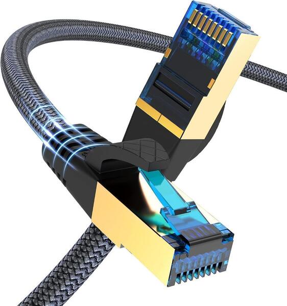 Cat 8 LAN ケーブル 3M,Ciwoda 屋外、屋内用ナイロン編組 Cat 8 ケーブル S/FTP