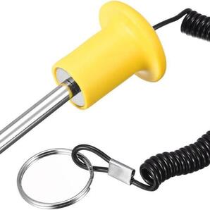 uxcell ウェイトスタックピン プルロープ付き 8 mmx80 mm筋力トレーニング機器アクセサリー フィットネストレーニング用 イエロー