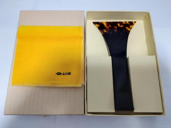 三味線 津軽撥 ふじ印 黒台(小) 開き 約8.8cm 重さ 約146.9g