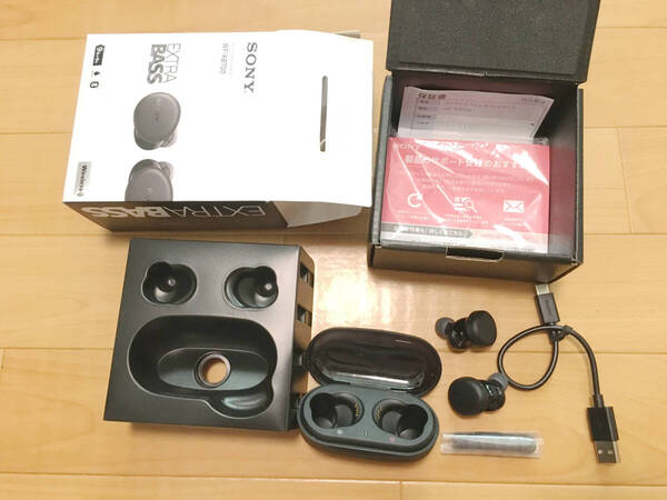 動作品★10時間以上再生/イヤホンはZ55バッテリー(新品)交換済 SONY WF-XB700完全ワイヤレスイヤホン 色: 黒
