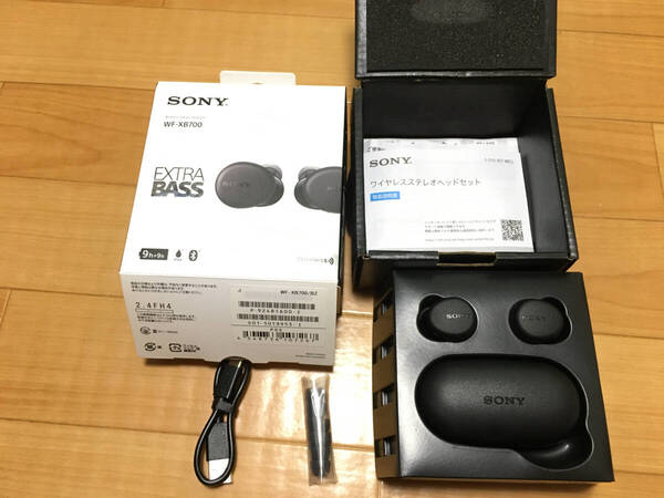 動作品★10時間以上再生/イヤホンはZ55バッテリー(新品)交換済 SONY WF-XB700完全ワイヤレスイヤホン 色: 黒