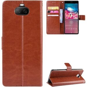 対応 For Xperia 8 SOV42 902SO e SOV42 / 902SO ケース 手帳型 ブラウン 1028
