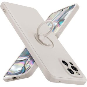 OPPO FIND X3 PRO ケース リング シリ カバー ベージュ白Q08005-X3 PRO-04 CP 427