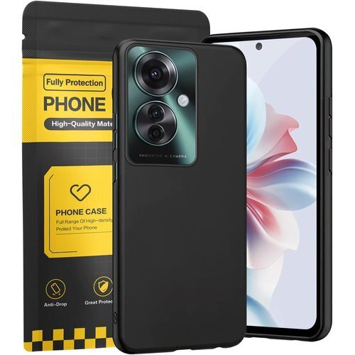 OPPO Reno 11A ケース ブラック 耐衝撃 電 対応 oppo reno 11a カバー カラー 黒 855