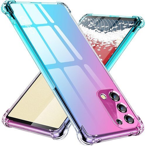 TMUJWS OPPO A54 5G ケース/OPPO ホール付き 人気 携帯カバー ピンク+緑 MZ75-29 208