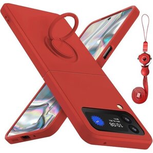 Galaxy Z Flip3 ケース リング 耐衝撃 体型 カバー 赤Q08005-Z Flip3-07-cp 240