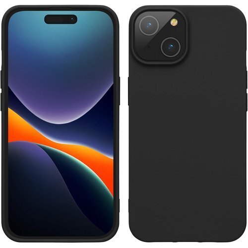 kwmobile スマホケース iPhone 15対応 撃 薄型 軽量 滑り止め - ソフト TPU 黒色マット 358