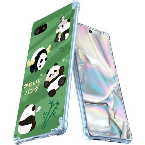 Google Pixel 7a ケース おしゃれ 可愛 取得 レンズ保護 耐衝撃 クリア 柔軟 2 可愛のパンダ 369