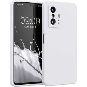 kwmobile スマホケース Xiaomi 11T ス - 極薄 TPU シリコン マイクロファイバー 白色 127
