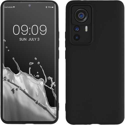 kwmobile スマホケース Xiaomi 12T スマートフォン バックカバー TPU 耐衝撃 黒色マット 149