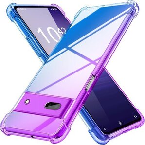 Google Pixel 6A 5G ケース クリア 5g 携帯カバー 紫/ブルー MD-JBK-005-09 178