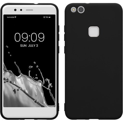 kwmobile スマホケース Huawei P10 衝撃 滑り止め ソフト TPU シリコン - 黒色マット 207