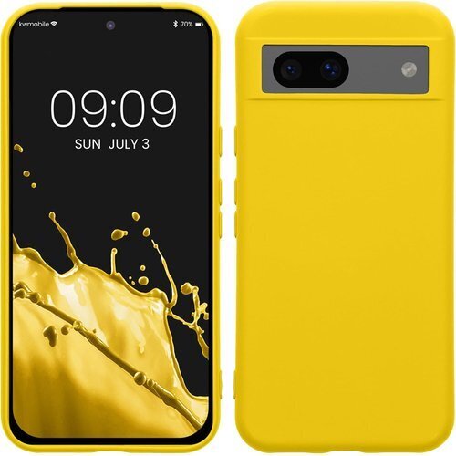 kwmobile スマホケース Google Pixe TPU シリコン マイクロファイバー まばゆい イエロー 214