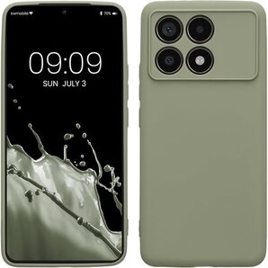 kwmobile スマホケース Xiaomi Poco ートフォン バックカバー TPU 耐衝撃 グリーングレー 242
