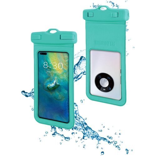 スマホ 防水ケース 防水携帯ポーチ IPX8認定 最大 指紋認証/Face ID認証対応 気密性 完全防水 青い 195