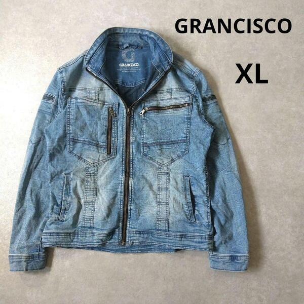 GRANCISCO ストレッチデニムジャケット 作業着 ワーク ウォッシュ XLサイズ Gジャン