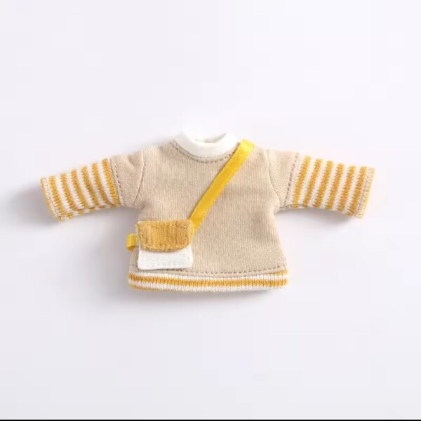 【ベージュ】オビツ11 重ね着風ロンT ショルダーバッグを持っているようなデザイン ねんどろいど トップス 長袖