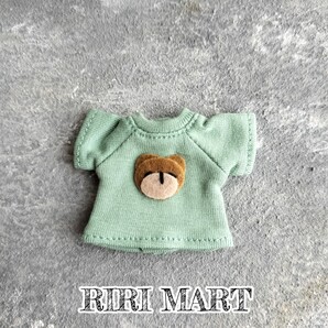 【くすみエメラルドグリーン】オビツ11 くまTシャツ ねんどろいどどーる トップス