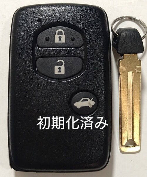 初期化済トヨタ純正スマートキー3ボタン ノーカットキー付き 86 マークX SAI等 基盤番号271451−5300 新品電池サービス⑱