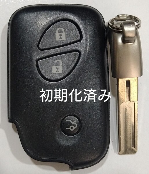 初期化済トヨタ レクサス純正3ボタンスマートキー 基盤番号271451−0310ノーカットキー付き新品電池サービス2