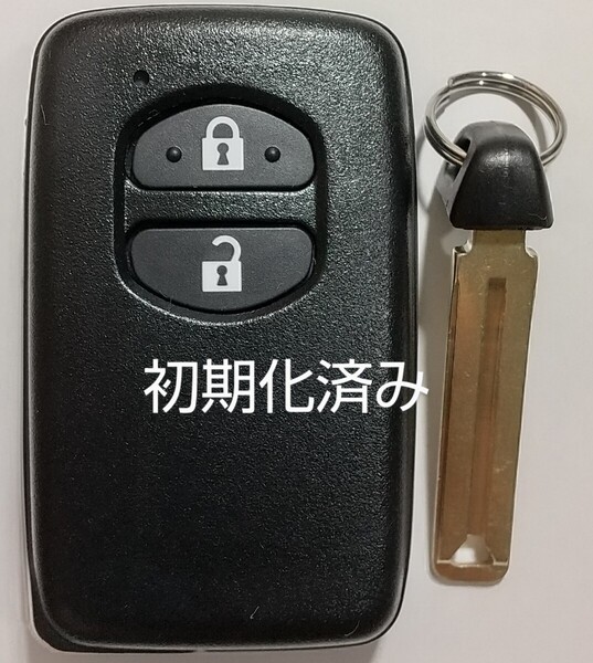 初期化済トヨタ純正 スマートキー2ボタン ノーカットキー付き プリウスアクアヴィッツウィッシュ 基盤番号271451-5300 新品電池サービス④