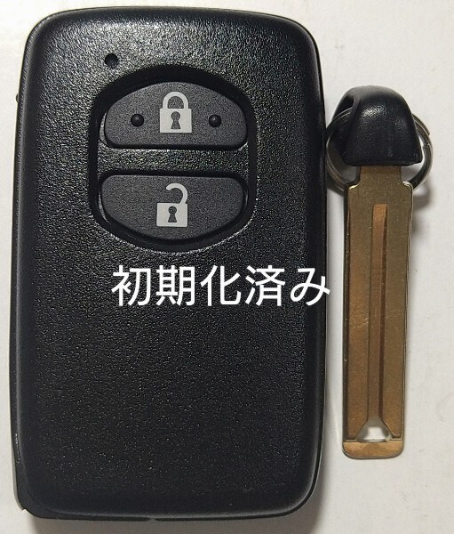 初期化済トヨタ純正 スマートキー2ボタン ノーカットキー付き プリウスアクアヴィッツウィッシュ基盤番号271451-5300 新品電池サービス⑱