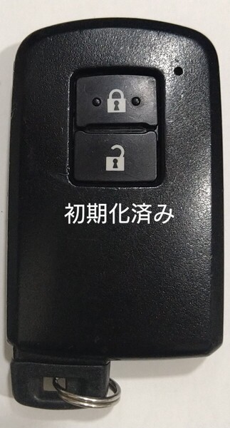 初期化済トヨタ純正スマートキー 2ボタンオーリス プリウスa黒カバー001YUA1118 14FAA-02新品電池サービス8