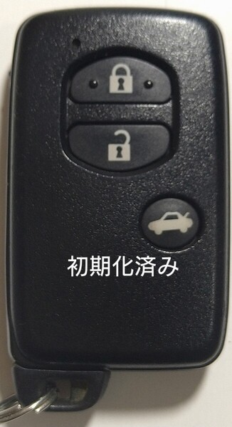 初期化済トヨタ純正スマートキー 3ボタン86 マークX SAI等 基盤番号271451−5300 新品電池サービス27