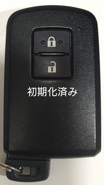 初期化済トヨタ純正スマートキー 2ボタンオーリス プリウスa黒カバー001YUA1118 14FAA-02新品電池サービス1