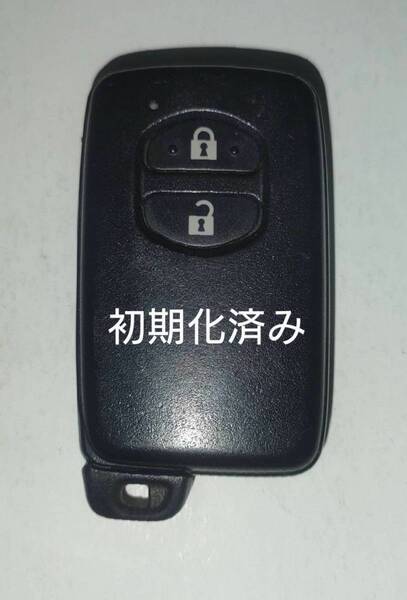 初期化済トヨタ純正 スマートキー 2ボタンプリウスアクアヴィッツウィッシュ基盤番号271451-5300 新品電池サービス②
