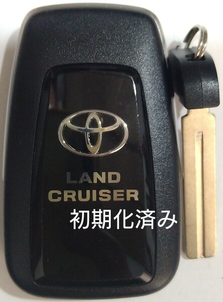 初期化済トヨタ純正 スマートキー3ボタンラウンドクルーザープラド基盤番号231451-3450 007-AH0215 14FAYノーカットキー付き新品電池付き15