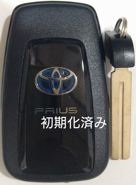 初期化済トヨタ純正 スマートキー2ボタン50系プリウス 基盤番号231451-0351 007-AD0027 14FAF ノーカットキー付き新品電池サービス28