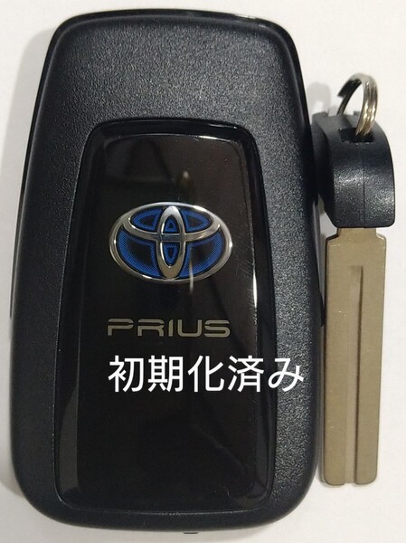 初期化済トヨタ純正 スマートキー2ボタン50系プリウス 基盤番号231451-0351 007-AD0027 14FAF ノーカットキー付き新品電池サービス②