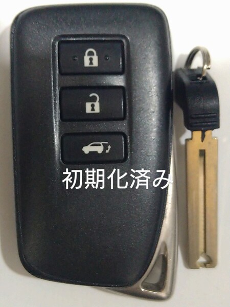 初期化済トヨタ レクサス純正スマートキー3ボタン基盤番号231451-0010 007-AC0147 14FAD ノーカットキー付き新品電池サービス6
