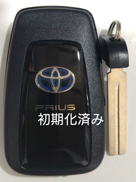 初期化済トヨタ純正 スマートキー2ボタン50系プリウス 基盤番号231451-0351 007-AD0027 14FAF ノーカットキー付き新品電池サービス26