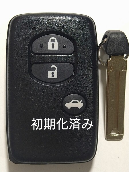初期化済トヨタ純正スマートキー3ボタン ノーカットキー付き 86 マークX SAI等 基盤番号271451−5300 新品電池サービス③