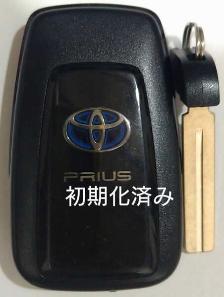 初期化済トヨタ純正 スマートキー2ボタン50系プリウス 基盤番号231451-0351 007-AD0027 14FAF ノーカットキー付き新品電池サービス25