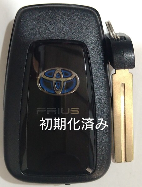 初期化済トヨタ純正 スマートキー2ボタン50系プリウス 基盤番号231451-0351 007-AD0027 14FAF ノーカットキー付き新品電池サービス1