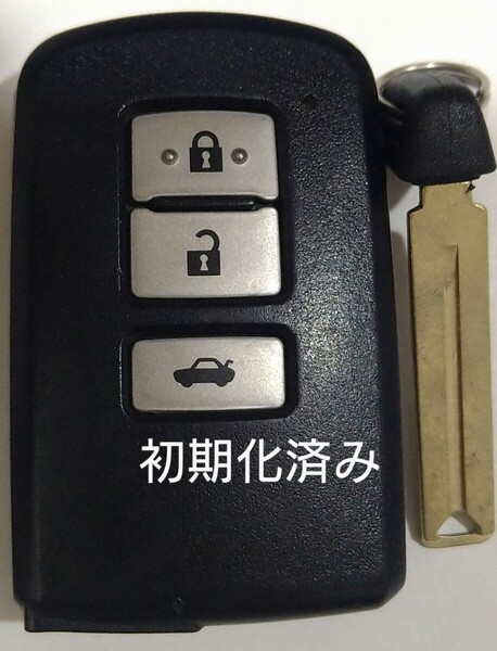 初期化済トヨタ純正スマートキー 3ボタンクラウン210系基盤番号281451-2020 ノーカットキー付き新品電池サービス20