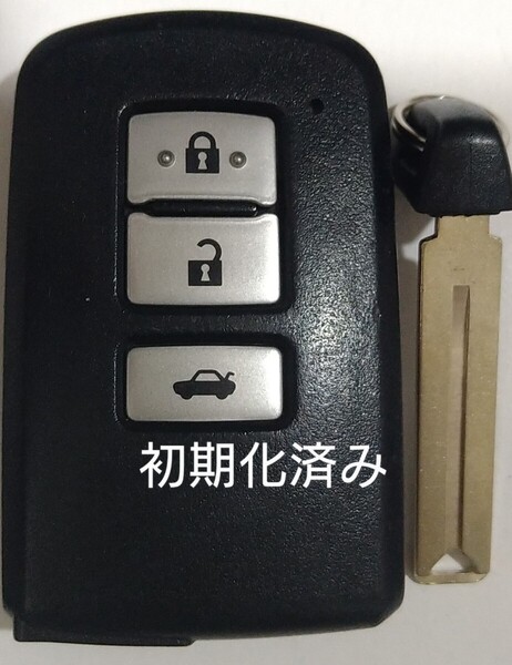 初期化済トヨタ純正スマートキー 3ボタンクラウン210系基盤番号281451-2020 ノーカットキー付き新品電池サービス21