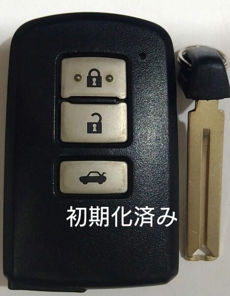 初期化済トヨタ純正スマートキー 3ボタンクラウン210系基盤番号281451-0020ノーカットキー付き 新品電池サービス16